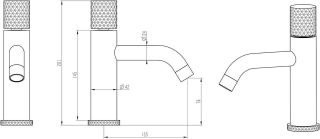 Смеситель для раковины Boheme Stick Touch 121-BB.2 чёрный